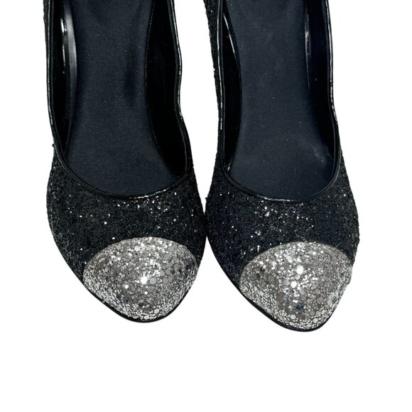 Giuseppe Zanotti Black Silver Glitter Stiletto Pumps 39.5 Heels - Picture 5 of 12